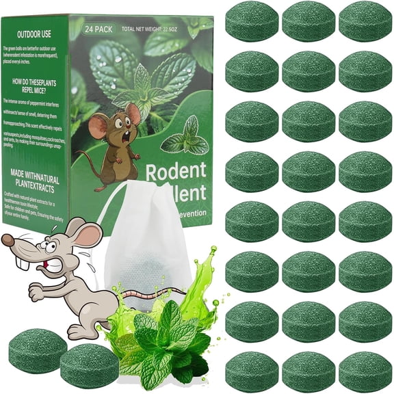 Mouse Rodent Repellent, 24 Packs Peppermint Lemon Mice Repellent