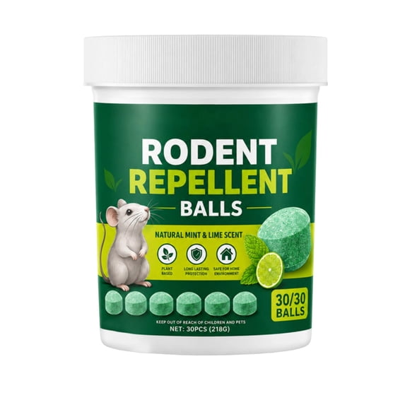 Mouse Rodent Repellent,30 Balls Peppermint Oil for Mice, Mouse, Rats, Squirrel, Pest Control Indoor & Outdoor Use, Natural Deterrent Replace Trap Poisoning Family & Pet Safe Green