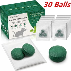 Mouse Rodent Repellent, 30 pack Peppermint Oil Lemon Moth Balls for Rodents Outdoor and Indoor Use, Deterrent Rats Squirrel Mice Repellent for Car Kitchen