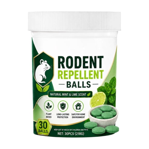 Mouse Rodent Repellent, Peppermint Oil Mice Repellent Balls - 30 Pack Natural Rodent Deterrent for Indoor/Outdoor Use, Family & Pet Safe, Long-Lasting Insect Repellent for Home, Garden, Garage