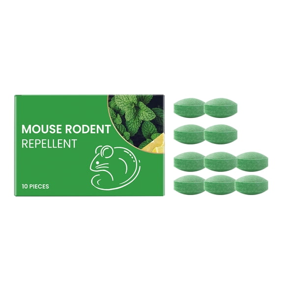Mouse Rodent Repellent Tablets Strong Scent Formula for Indoor and Outdoor Use Long Lasting Protection Includes 10 Pieces per Box