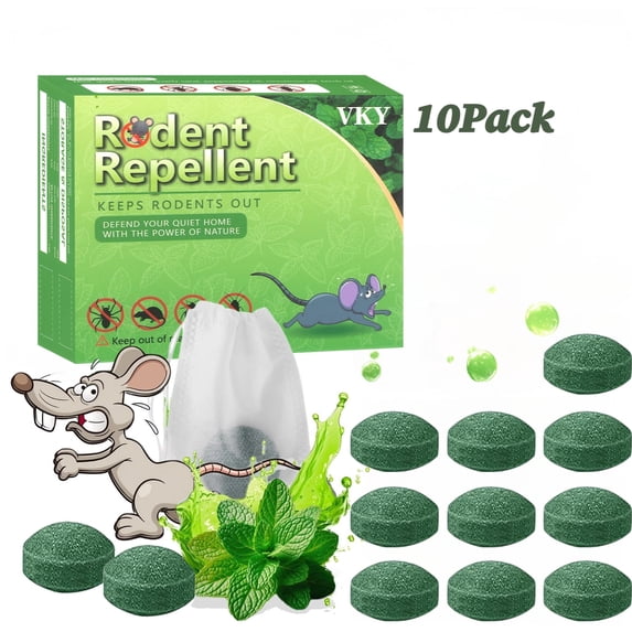 Mouse RodentRepellent, 10 Pack Peppermint Lemon Oil Mice Repellent for Squirrel Rats Spider Pests, Natural Deterrent for Kitchen, Warehouse, Car, Indoor, Outdoor, Safe for Pets Family