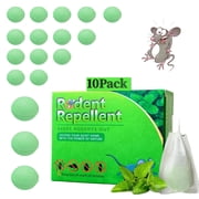 Mouse RodentRepellent, 10 Pack Peppermint Oil Moth Balls forRodents Indoor Outdoor Use, Safety for Humans & Pets, Squirrel Repeller, Spiders, Defense for Car Engines House