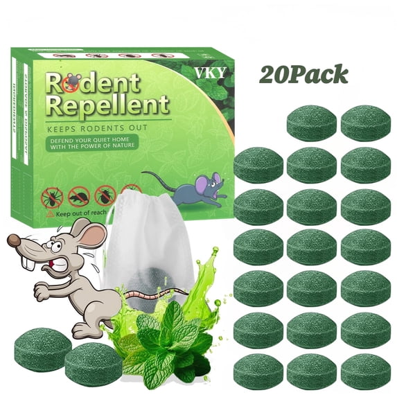 Mouse RodentRepellent, 20 Pack Peppermint Lemon Oil Mice Repellent for Squirrel Rats Spider Pests, Natural Deterrent for Kitchen, Warehouse, Car, Indoor, Outdoor, Safe for Pets Family