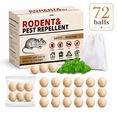 thumbnail image 1 of Mouse RodentRepellent, 72 Pack Peppermint Oil RepellentBalls for Mouse Squirrel Rats Spider Roach Ant Pest Control Indoor & Outdoor, Family & Pet-Safe, Natural Mice Deterrent Replace Trap Poisoning, 1 of 6