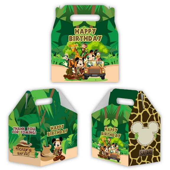 Mouse Safari Gable Candy Box - 12pack - Size 4.4 x4.5 x3in - Birthday