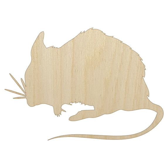 Mouse Solid Wood Shape Unfinished Piece Cutout Craft DIY Projects - 4.70 Inch Size - 1/8 Inch Thick