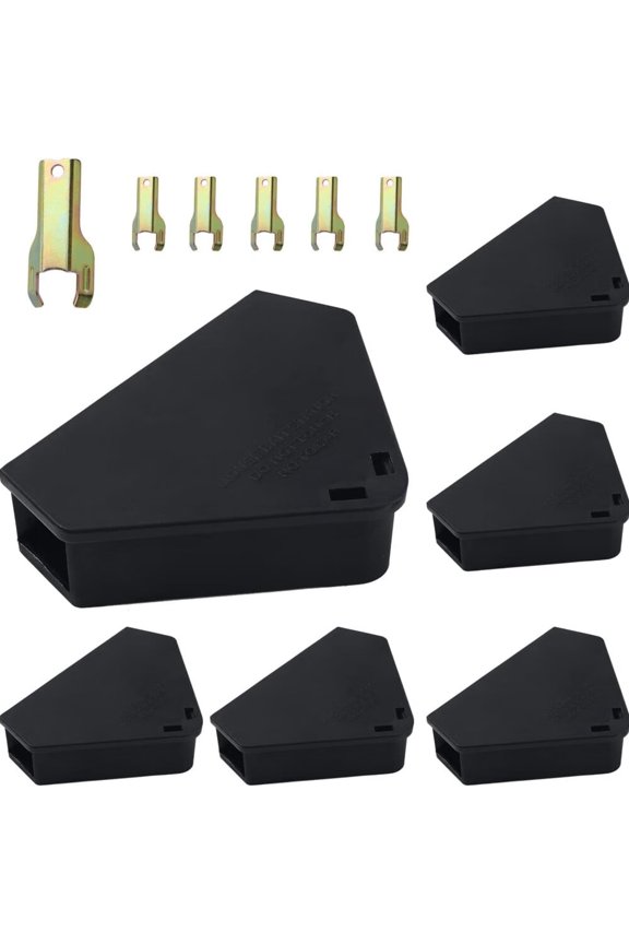 Mouse Station with Keys Black 6 Pack,Key Required Mouse Stations,Mice Stations,Keeps Children and Pets Safe Indoor & Outdoor
