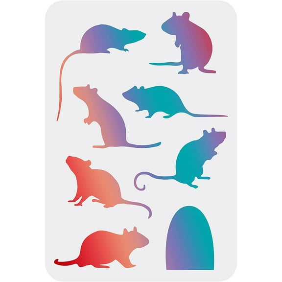 Mouse Stencil 29.7x21cm Mice Drawing Stencils Small Mouse Painting Stencil Reusable Mouse Hole Painting Template DIY Craft Stencils for Painting on Wood Paper Wall and Tile