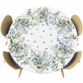 thumbnail image 1 of Mouse Tailings Round Fitted Table Cover Eucalyptus Leaves Plants Watercolor Waterproof Table Cloth with Elastic Edge Wipeable Tablecloth for Picnic Camping Party Fits 45"-54" Diameter, 1 of 8
