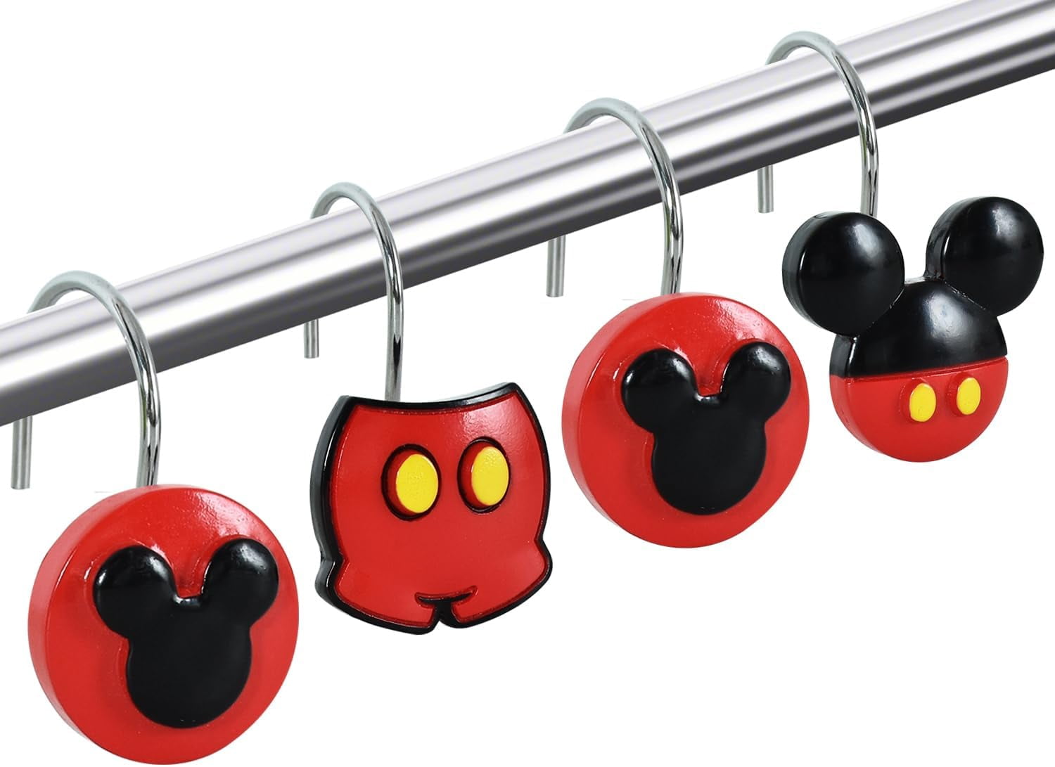 Mouse Theme Decorative Shower Hooks - Set of 12 | Cute and Durable ...
