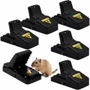 Mouse Trap, 6 Pcs Sensitive Reusable Plastic Mouse Trap, compatible with Garden/kitchen