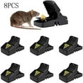 thumbnail image 1 of Mouse Trap, Mouse Trap Plastic 8 Pcs Professional Mouse Trap Garden Rodent Hunting Accessories Can Be Reused Quickly Kill Live Mice Mouse Trap, 1 of 8