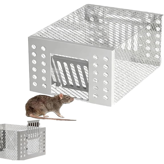 Mouse Trap,Stainless Steel Automatic Mousetrap, Automatic Mouse Trap,Easy to Set Mice Catcher for Indoor and Outdoor (1PCS)