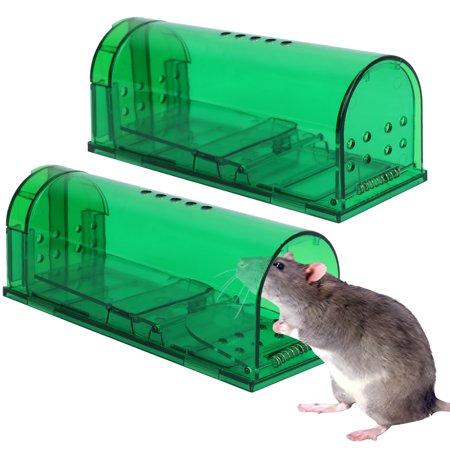 Mouse Trap,WWW Indoor Traps Non-Lethal Live Traps Animal Rodent Trap Release Reusable - 2 Pack