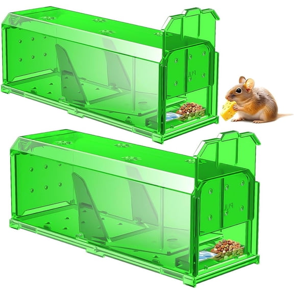 Mouse Traps Indoor for Home, Catch and Release, 2 Pack Large Size Live Mouse Trap No Kill, Sensitive Humane Mouse Trap, Safe Rat Trap for Dog Cat and Family