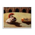 thumbnail image 1 of Mouse Vs Mousetrap Funny Battle Animals & Insects Painting White Framed Art Print Wall Art, 1 of 7
