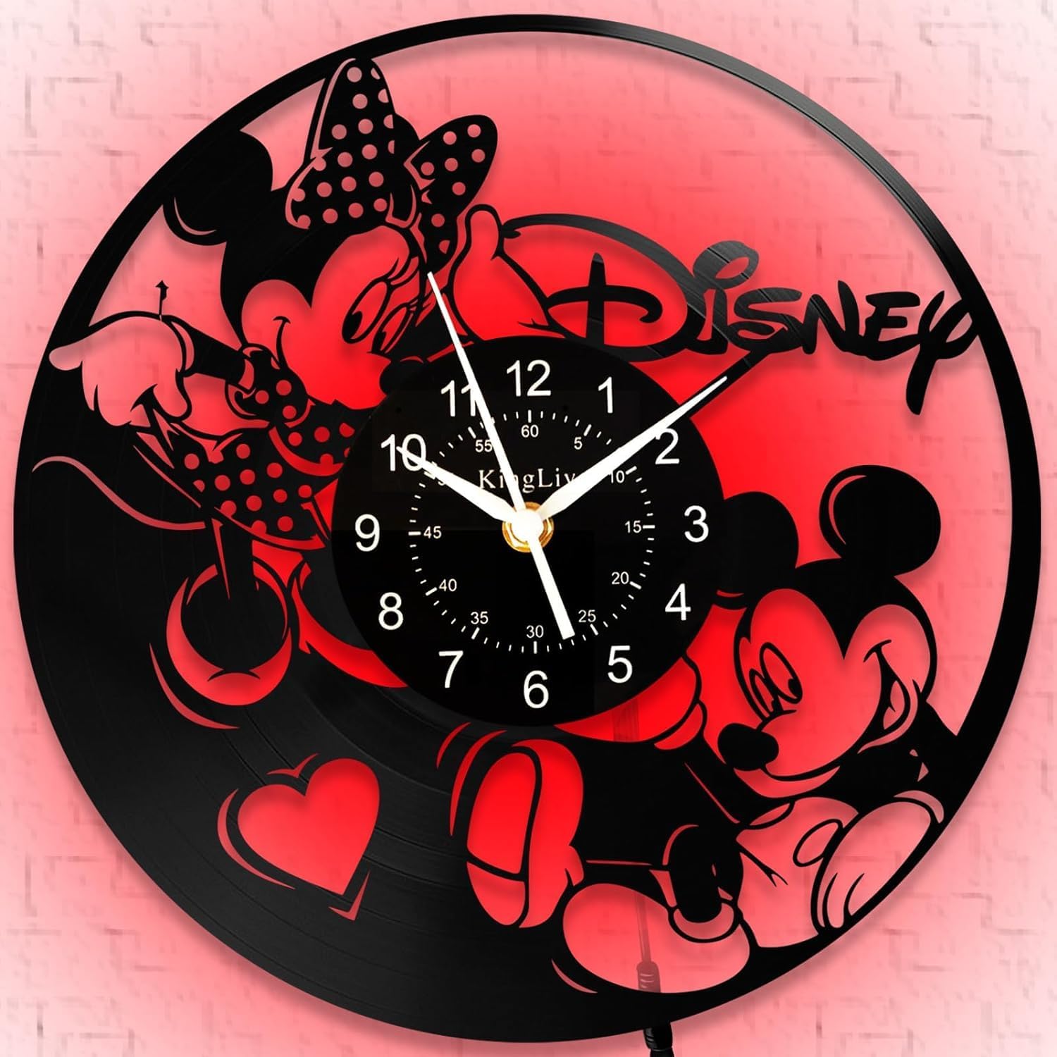 Mouse Wall Clock, Cartoon Movie Mick Vinyl Record Clock 12 Inch LED 7 ...