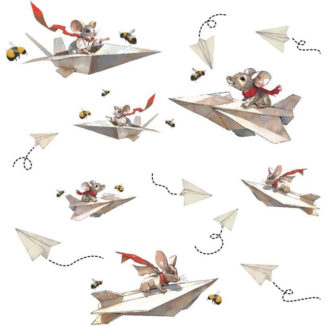 Mouse Wall Stickers Cartoon Paper Airplane Mouse Wall Decals Animal ...