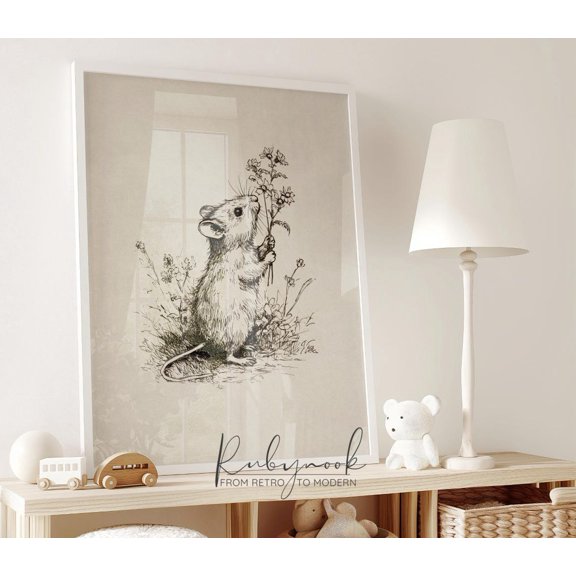 Mouse Woodland Nursery Unframed Paper Print