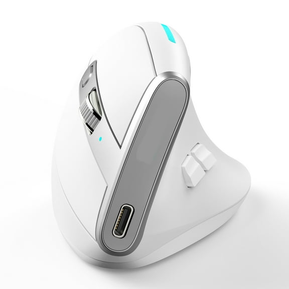 Mouse ZELOTES F-36 Wireless Vertical 2.4G Mouse Full Color Light 8 Key Programming Five Movement Speed Game Mouse Built-in 730mah Lithium Battery White