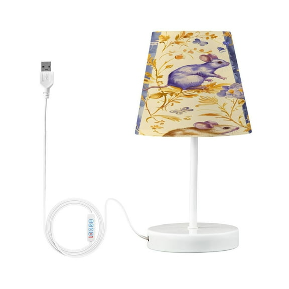 Mouse and Golden Plant Desk Lamp LED Table Nightstand Lamps with 3 Color Temperatures for Home Bedroom Living Room Decor 6x11