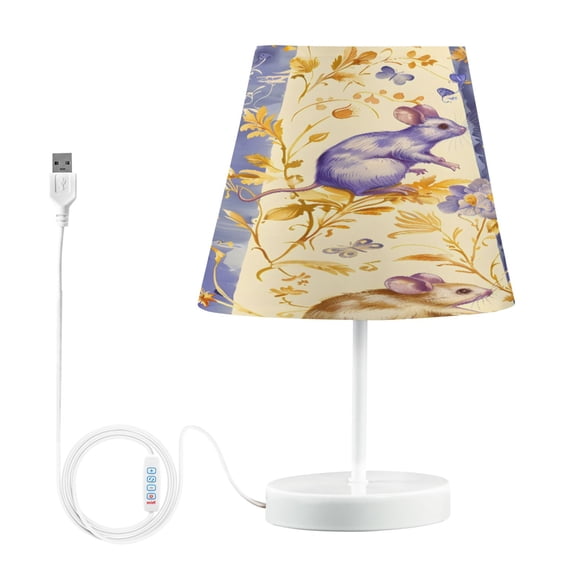 Mouse and Golden Plant Desk Lamp LED Table Nightstand Lamps with 3 Color Temperatures for Home Bedroom Living Room Decor 8x12