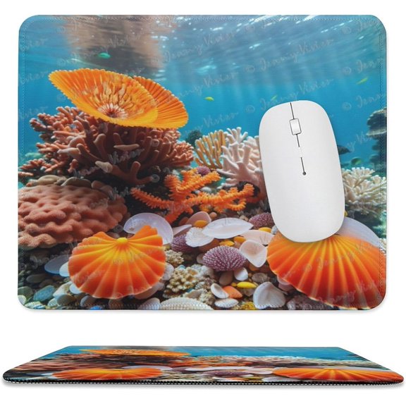 Mouse pad with Anti-Slip Rubber Base,Computer Mouse Mat for Computers, Laptop, Gaming, Office & Home,10x12 inch,Colorful Underwater World Cute Mouse Pads with Designs for Women A34