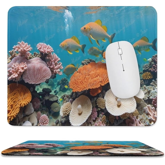 Mouse pad with Anti-Slip Rubber Base,Computer Mouse Mat for Computers, Laptop, Gaming, Office & Home,10x12 inch,Colorful Underwater World Cute Mouse Pads with Designs for Women A20