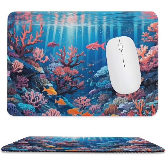 Mouse pad with Anti-Slip Rubber Base,Computer Mouse Mat for Computers, Laptop, Gaming, Office & Home,8x10 inch,Colorful Underwater World Cute Mouse Pads with Designs for Women A8