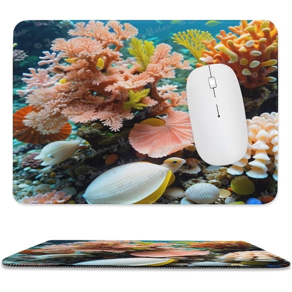 Mouse pad with Anti-Slip Rubber Base,Computer Mouse Mat for Computers, Laptop, Gaming, Office & Home,8x10 inch,Colorful Underwater World Cute Mouse Pads with Designs for Women A29