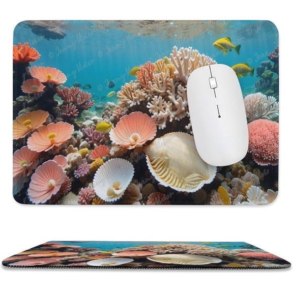 Mouse pad with Anti-Slip Rubber Base,Computer Mouse Mat for Computers, Laptop, Gaming, Office & Home,8x10 inch,Colorful Underwater World Cute Mouse Pads with Designs for Women A24