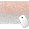 thumbnail image 1 of Mouse pad, Trendy Rose Gold Glitter Ombre Silver Waterproof Non-Slip Rubber Mousepad, Laptop Office Computer Decor Cute Desk Accessories Customized Design and, 1 of 6
