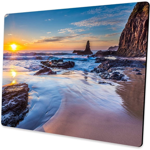 Mouse pad for Computer Laptops with Designs Small Mousepad for Wireless Mouse Non-Slip Rubber Gaming mice pad mat (Beach Sunrise)