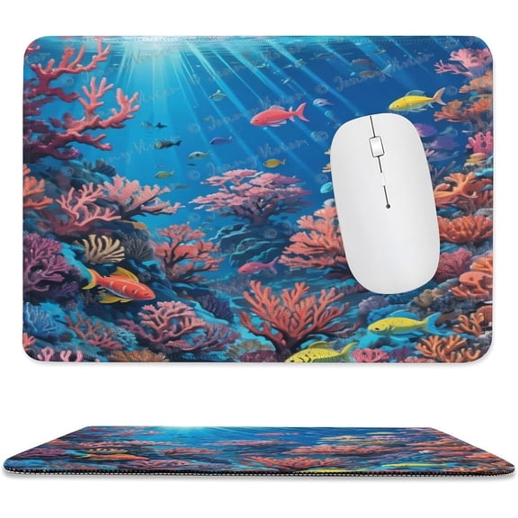 Mouse pad with Anti-Slip Rubber Base,Computer Mouse Mat for Computers, Laptop, Gaming, Office & Home,8x10 inch,Colorful Underwater World