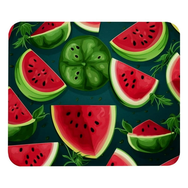 Mouse pad with non-slip rubber base, gaming mouse pad for wireless mouse, computers, laptop, office, 8.3x9.8 in, fruit watermelon seamless pattern
