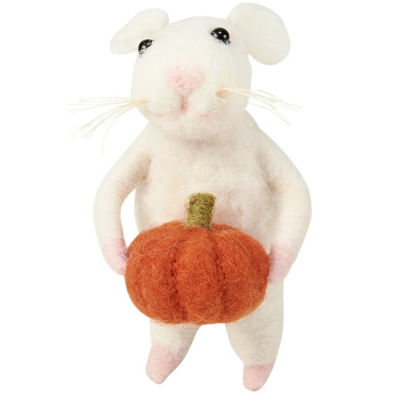 Mouse with Pumpkin Felt Critter