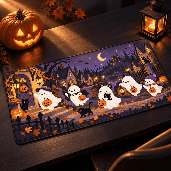 MouseMates Halloween Ghost Village Printed Mouse Pad, 30 x 80 cm