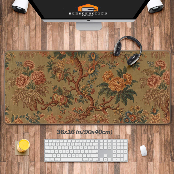 MouseMates Vintage Floral Chintz Printed Mouse Pad, 40 x 90 cm