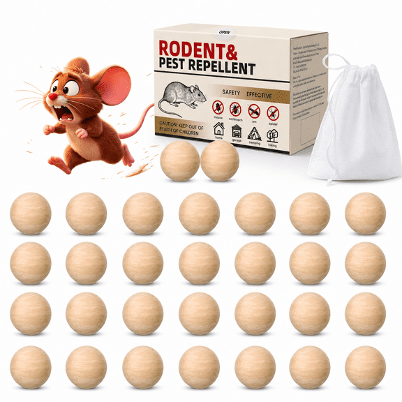 MouseRepellent Balls 36 Pack, Peppermint RodentRepellent for Mice and Rats, Natural Mouse Deterrent Indoor Outdoor, Long Lasting Pest Control for Home, Garage, Basement, Attic, Car