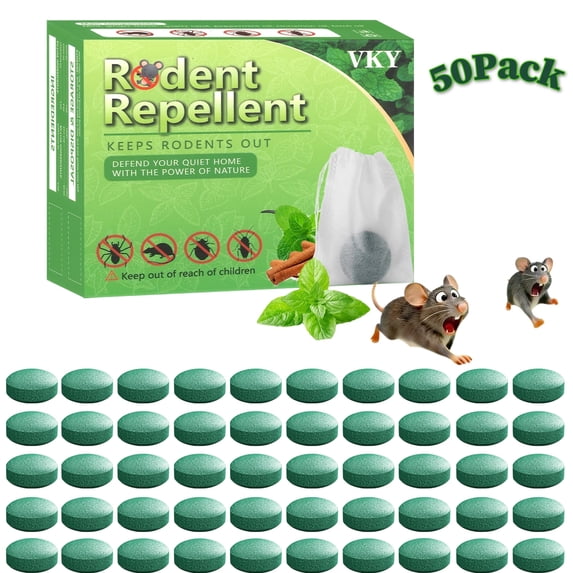 MouseRodentRepellent, 50 Pack Peppermint Oil to Repel Mice and Rats– KeepsRodentPests Away Effectively-Indoor/Outdoor Use, Safe for Homes & Pets Garden & Home