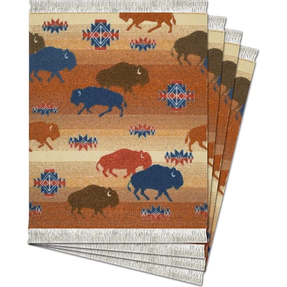MouseRug Prairie Rush Hour Coaster Rugs - 4 Pc