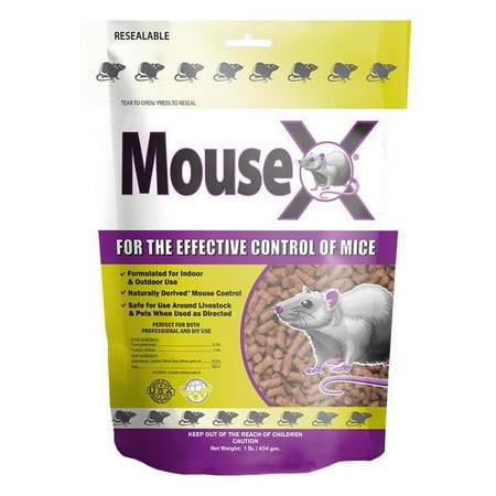 MouseX Mouse Killer Pellets, 1 lb, Non Toxic Formula Safe for People, Pets and Wildlife