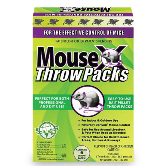 MouseX 620212 Throw Packs for Mouse and Rat Control, 12 oz./ Box