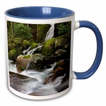 3drose, Mousecreek Waterfalls, Great Smoky Mountains, Nc - Us34 Aje0047 - Adam Jones, 11oz Two-tone Blue Mug