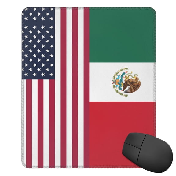 Mousepad America Mexico Flag Non-Slip Rubber Base Mouse Mat For Laptop Computer Gaming Office 11.89.85 Inches