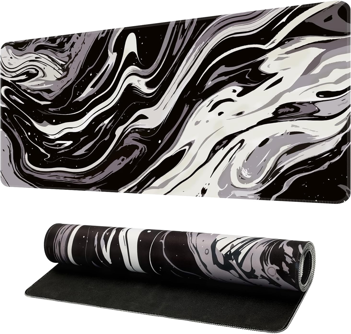 Mousepad, Extended Mouse Pad, Non-Slip Large Mouse Pad, Waterproof Desk Mat, XL Gaming Mouse Pad, Keyboard Pad for Laptop, Black and White Desk Pad, Mousepad for Home, Office 35.4''''x15.7''''