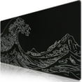 thumbnail image 1 of Mousepad, Gaming Mouse Pad, XXL Large Desk Mat, Big Rubber Base Mouse Mat with Stitched Edges, Computer Keyboard Desk Pad for Work, Game, Office, Home - Black Wave of Kanagawa, 1 of 8