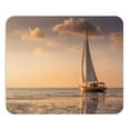 thumbnail image 1 of Mousepad Sailboat at Sunset on Calm Sea Peaceful Nautical Ocean Scene, 1 of 5