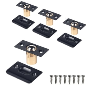 Mousike Door Ball Catch,Stainless Steel Adjustable Ball Catch Door Hardware (4Pack (Black))